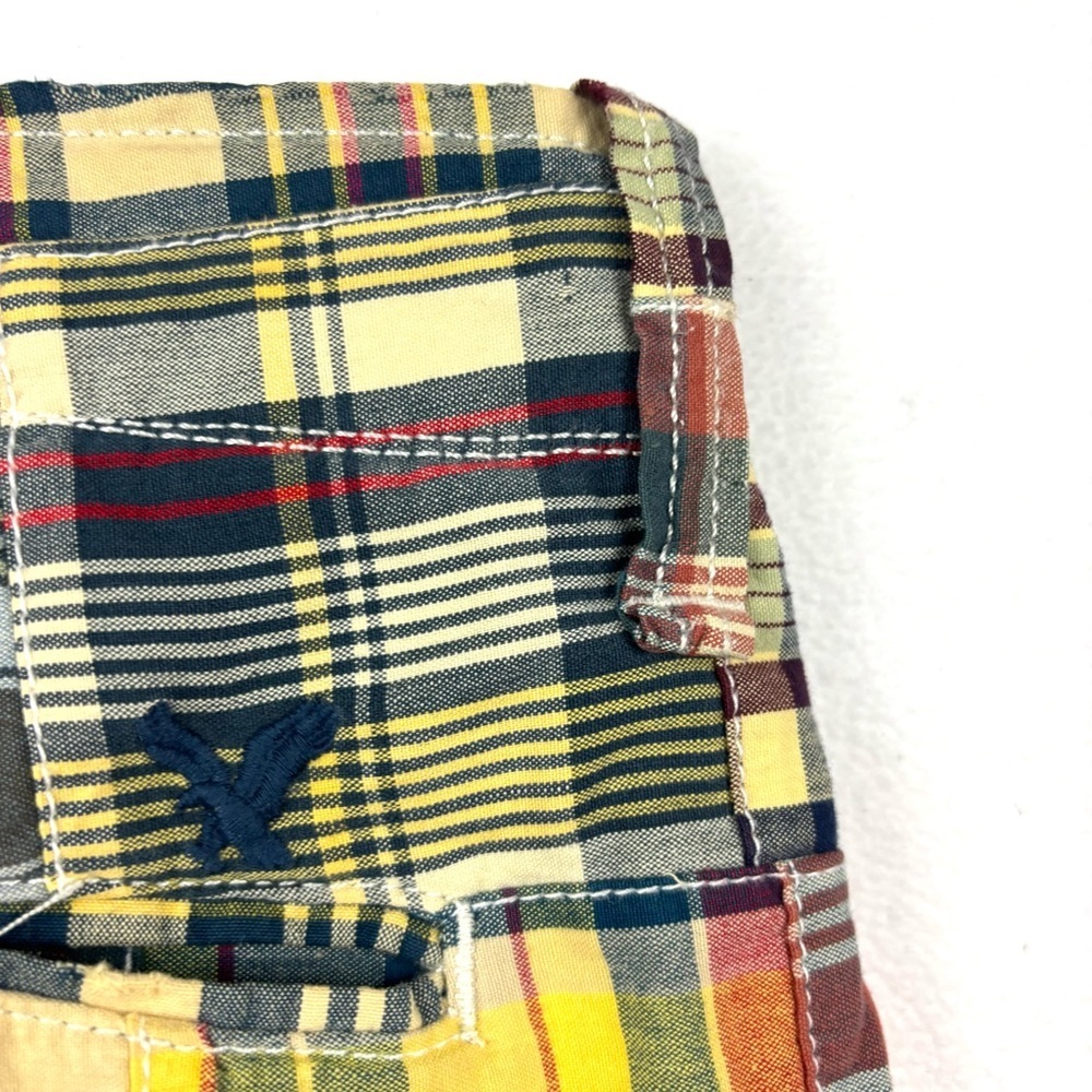 American Eagle Multicolor Patchwork Plaid 100% Co… - image 9